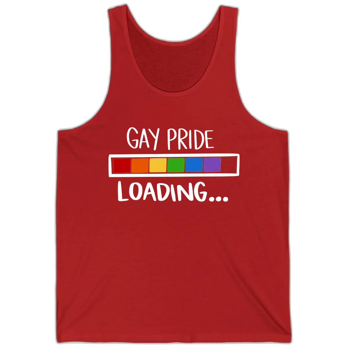 Gay Pride Loading Progress Bar Tank in Red