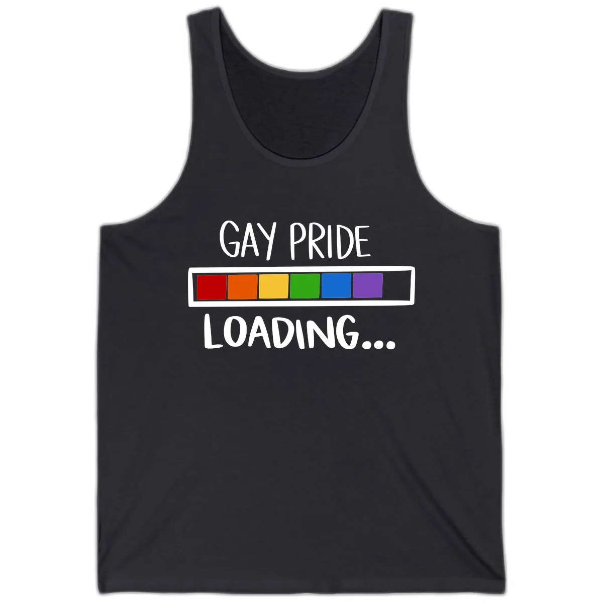Gay Pride Loading Progress Bar Tank in Dark Grey