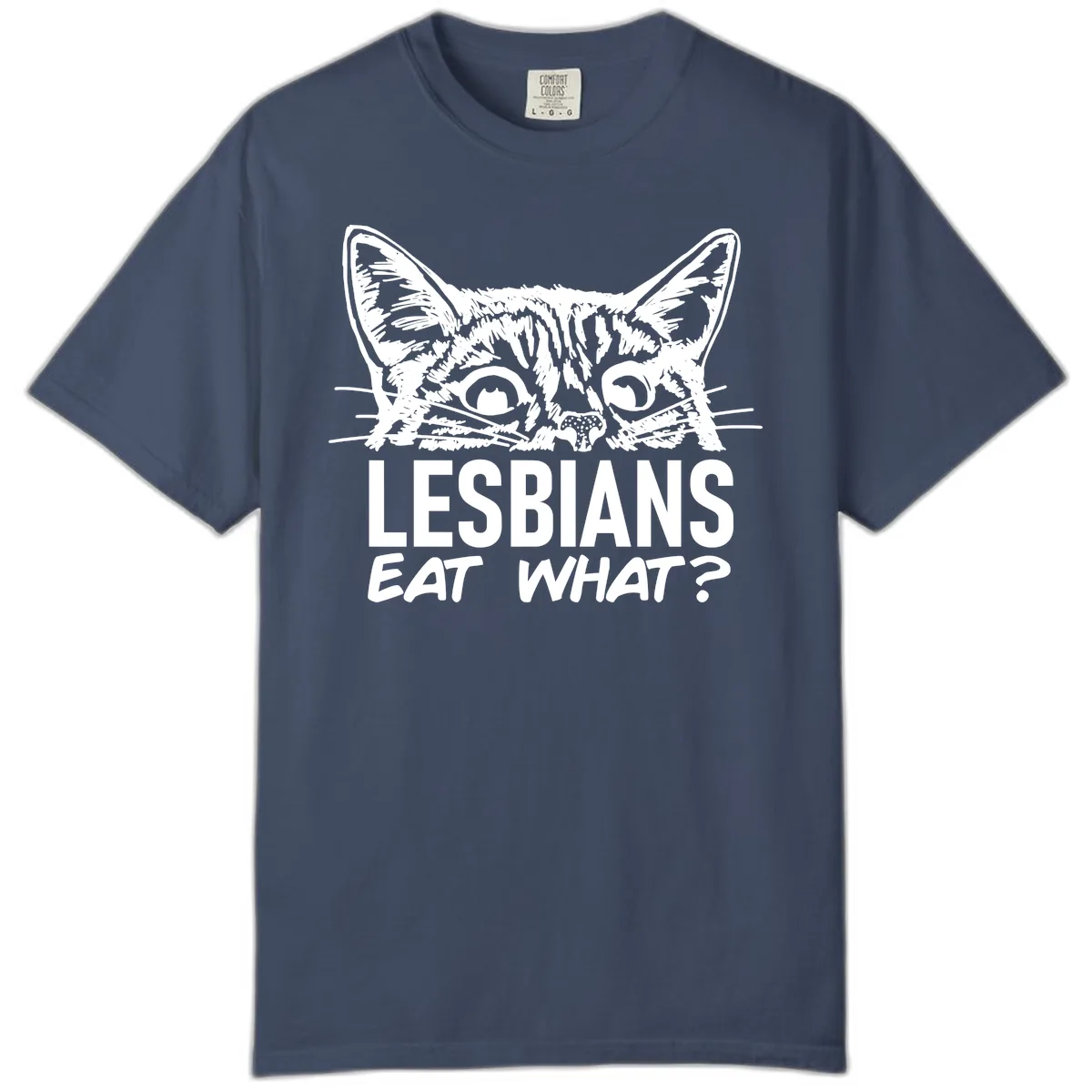Lesbians Eat What Cat Pride Design Comfort Color in Midnight