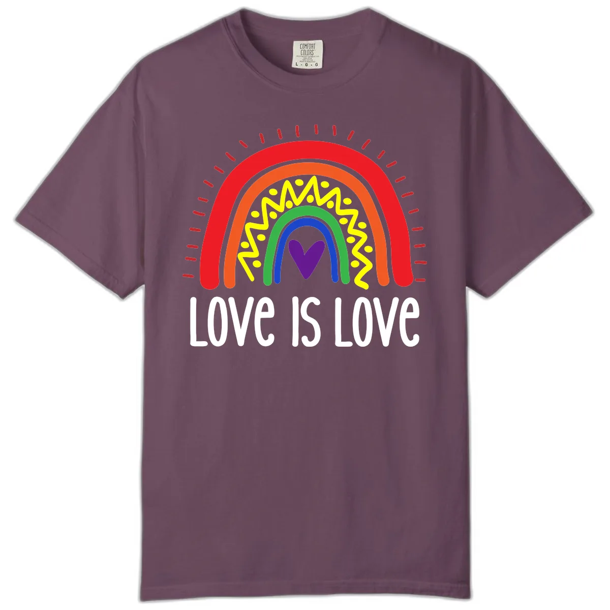Love Is Love Rainbow Pride Comfort Color in Berry