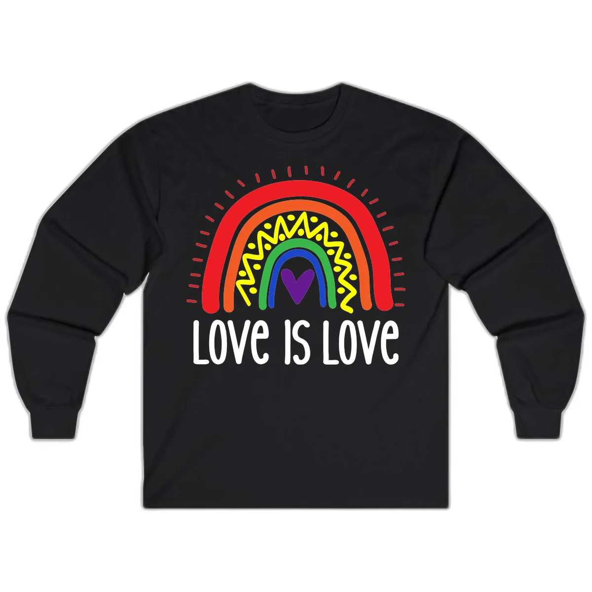 Love Is Love Rainbow Pride Long Sleeve in Black
