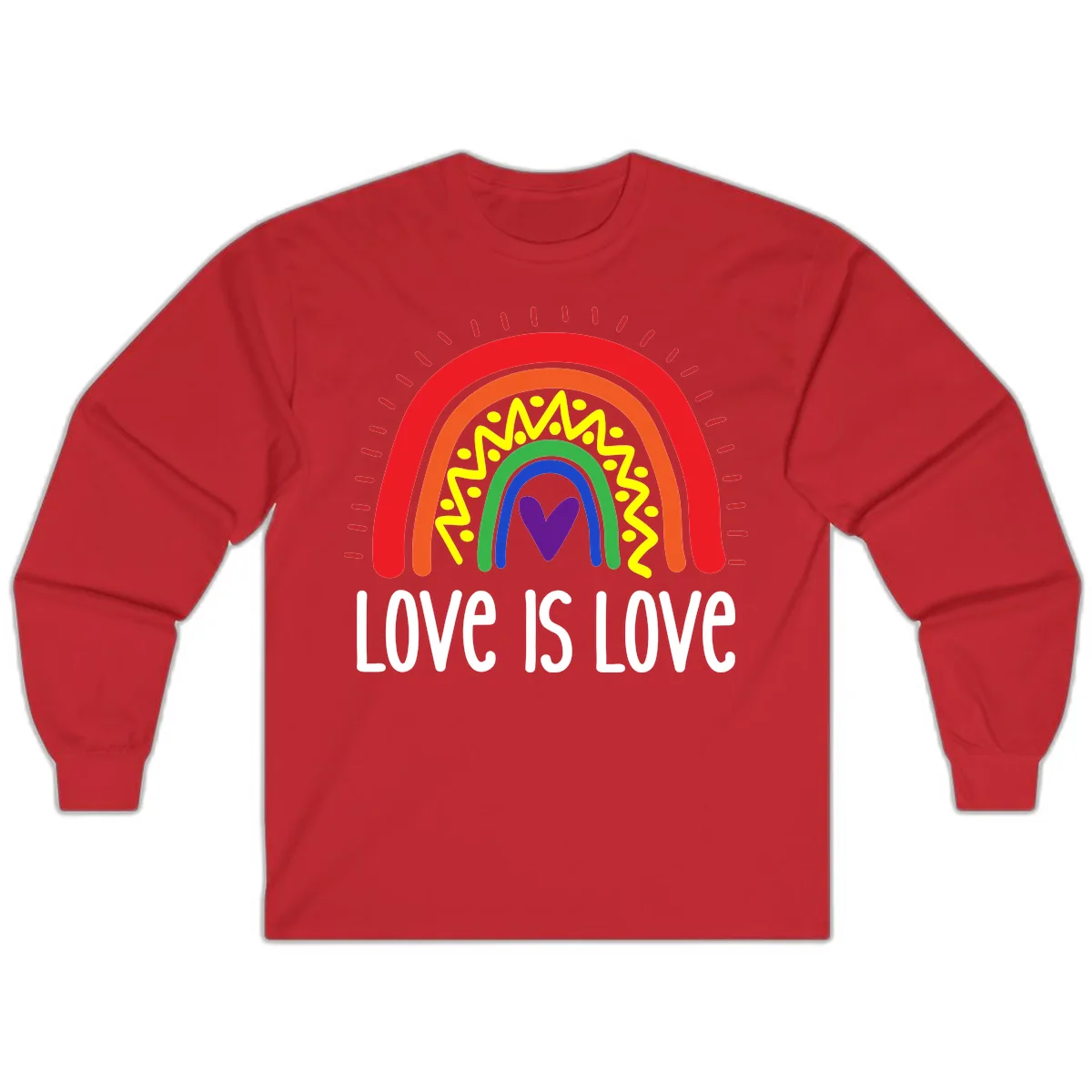 Love Is Love Rainbow Pride Long Sleeve in Red