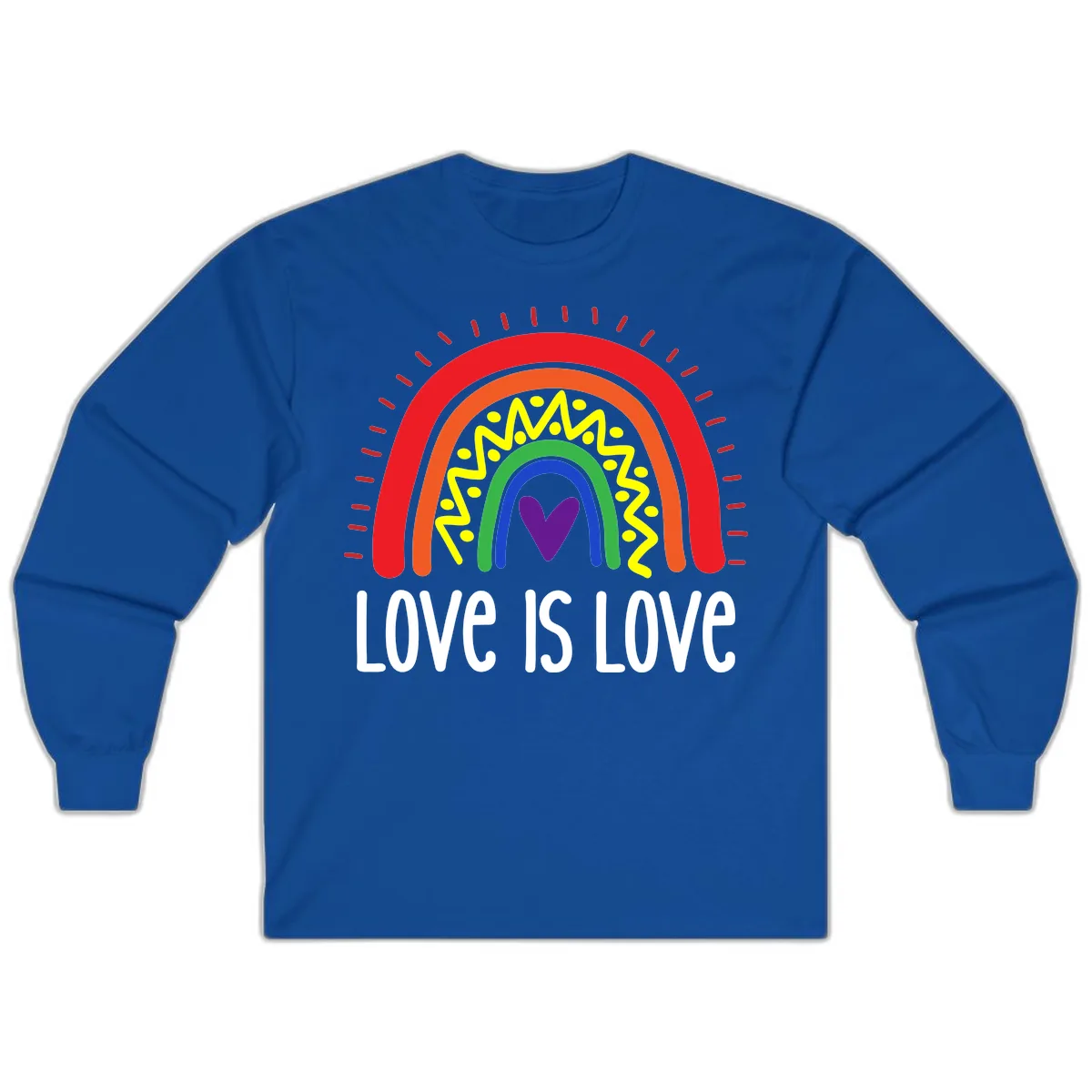 Love Is Love Rainbow Pride Long Sleeve in Royal