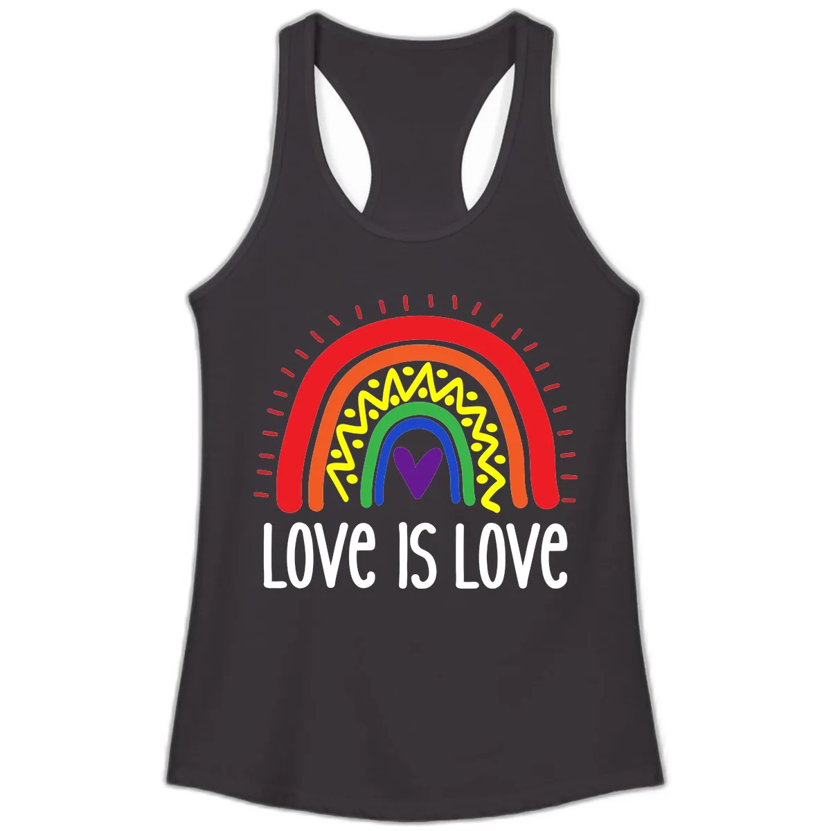 Love Is Love Rainbow Pride Ladies Tank in Black