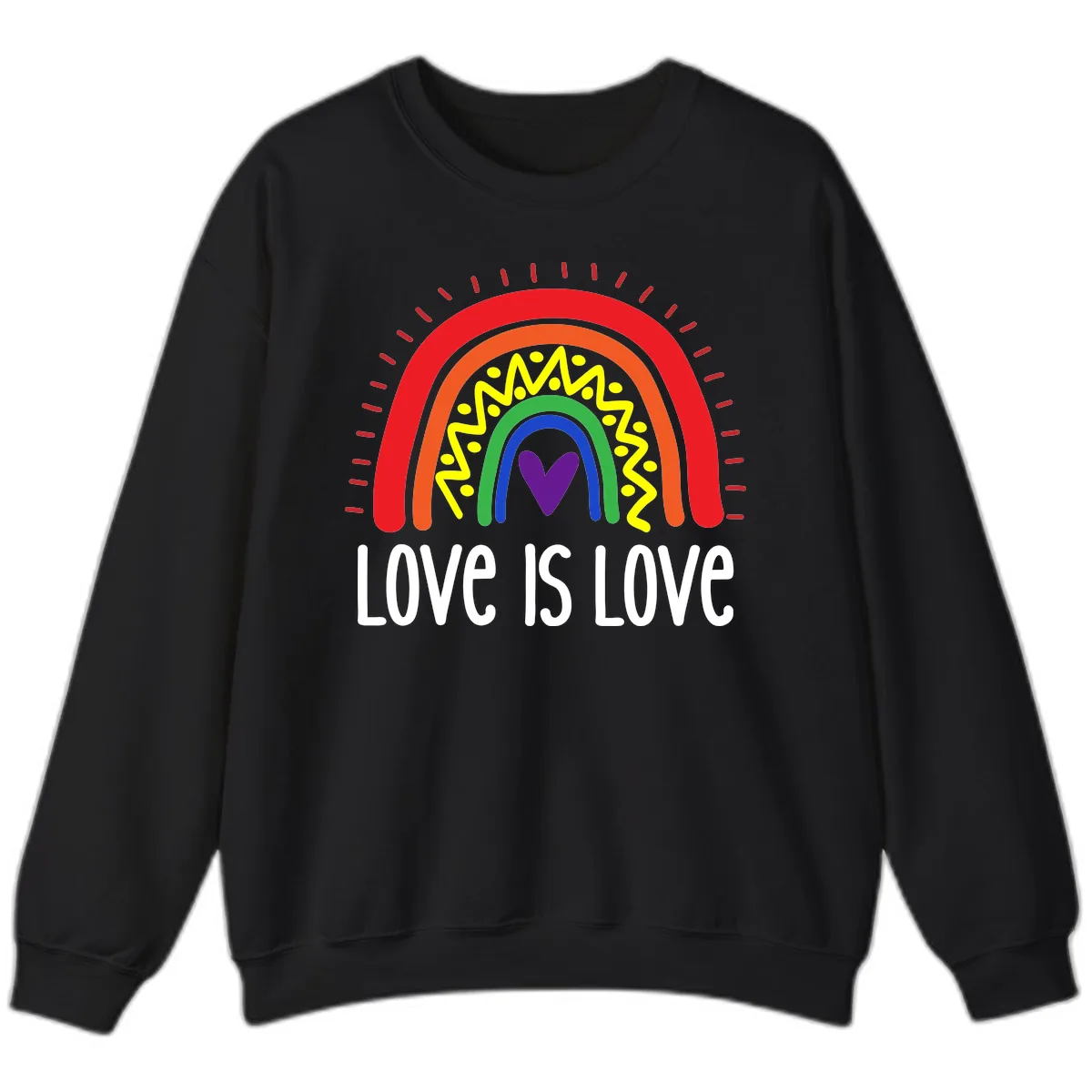Love Is Love Rainbow Pride Sweatshirt in Black