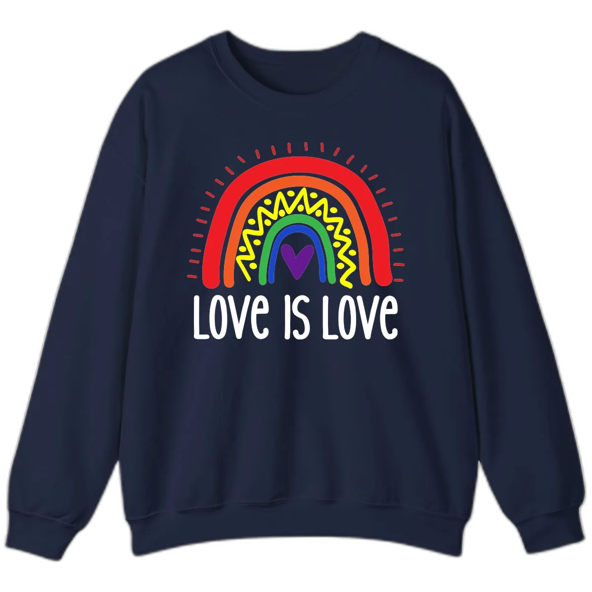 Love Is Love Rainbow Pride Sweatshirt in Navy