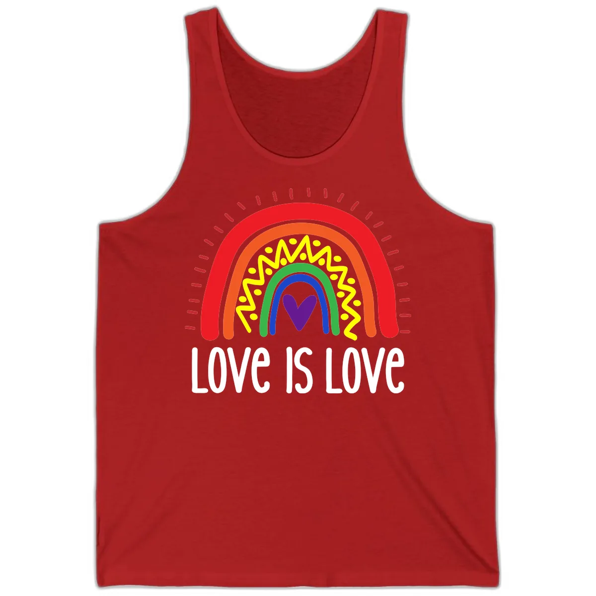 Love Is Love Rainbow Pride Tank in Red