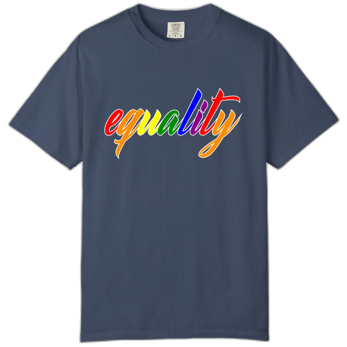 Equality Rainbow Pride Design Comfort Color in Midnight