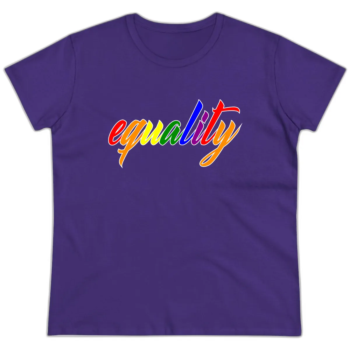 Equality Rainbow Pride Design Ladies Tee in Purple