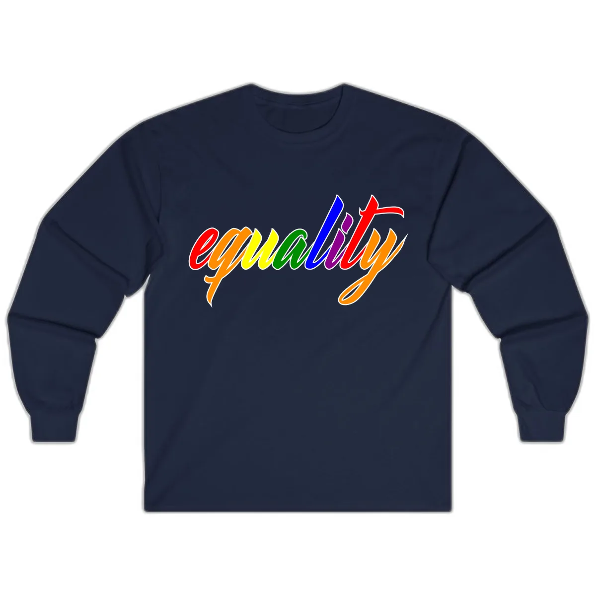 Equality Rainbow Pride Design Long Sleeve in Navy