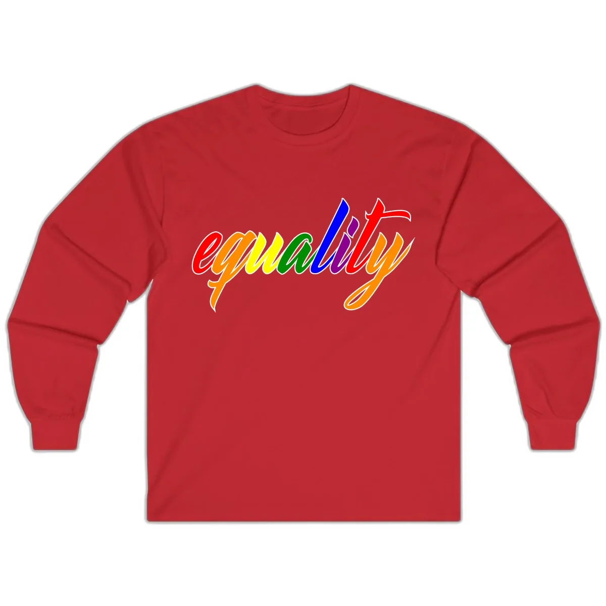 Equality Rainbow Pride Design Long Sleeve in Red
