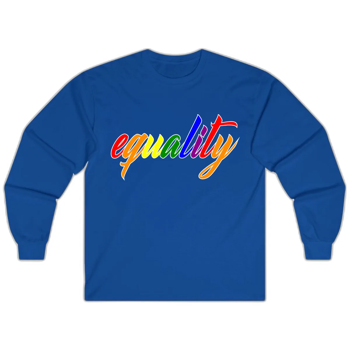 Equality Rainbow Pride Design Long Sleeve in Royal
