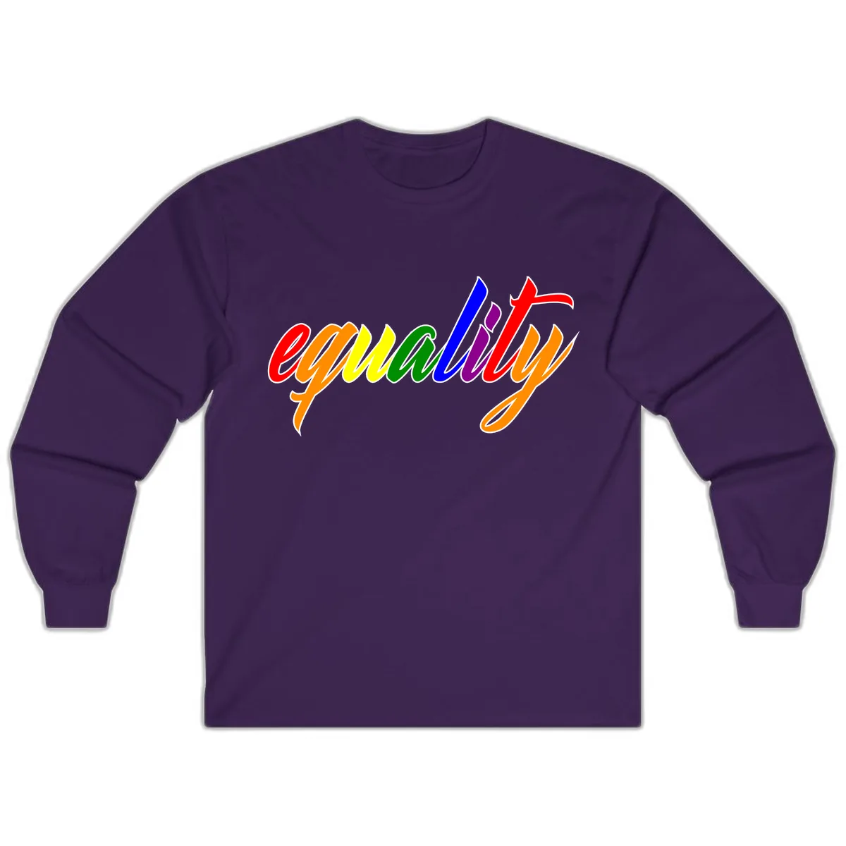 Equality Rainbow Pride Design Long Sleeve in Purple