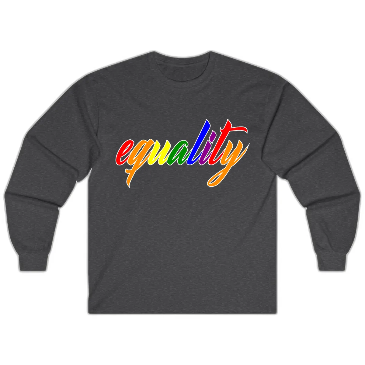 Equality Rainbow Pride Design Long Sleeve in Dark Heather