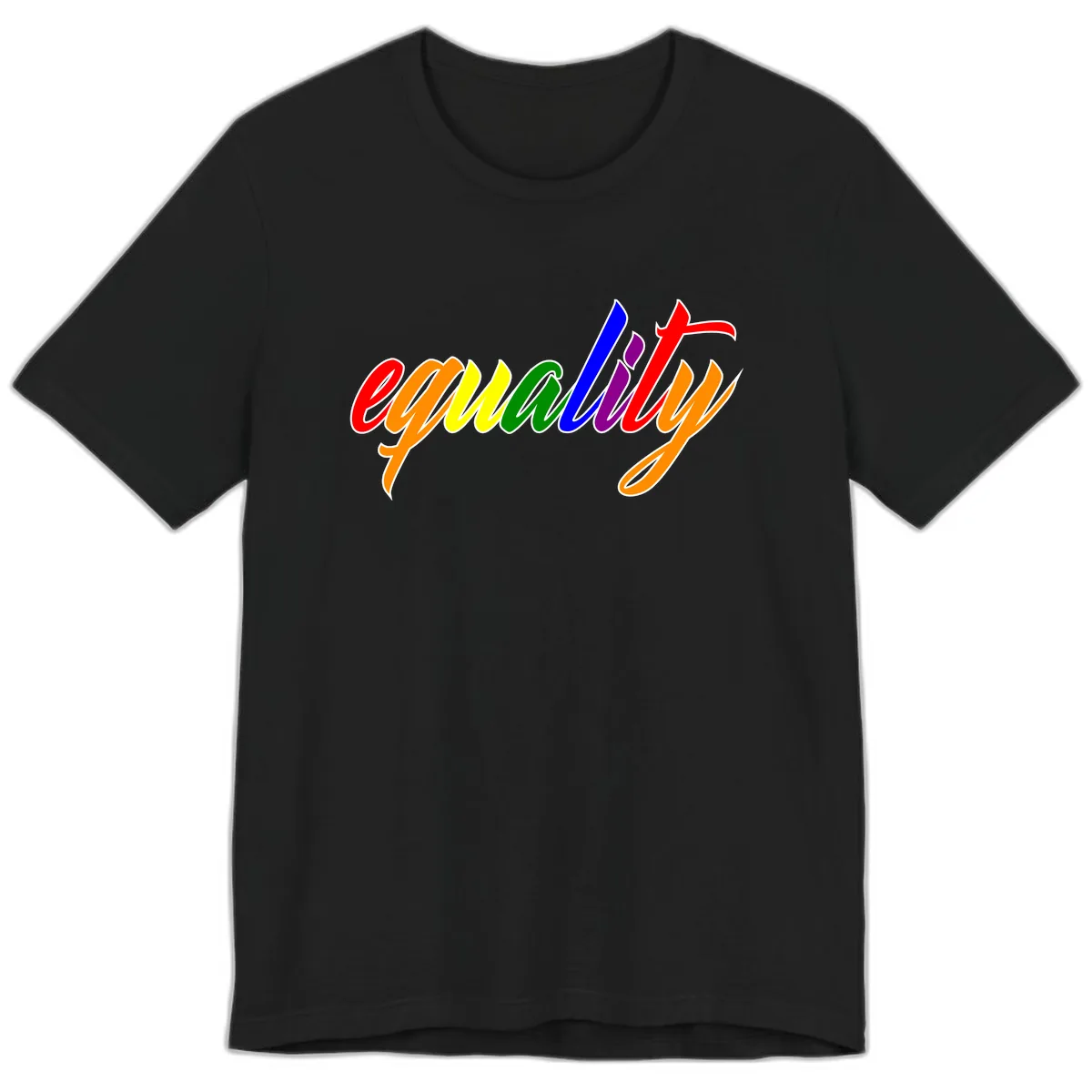 Equality Rainbow Pride Design Premium T-Shirt in Black