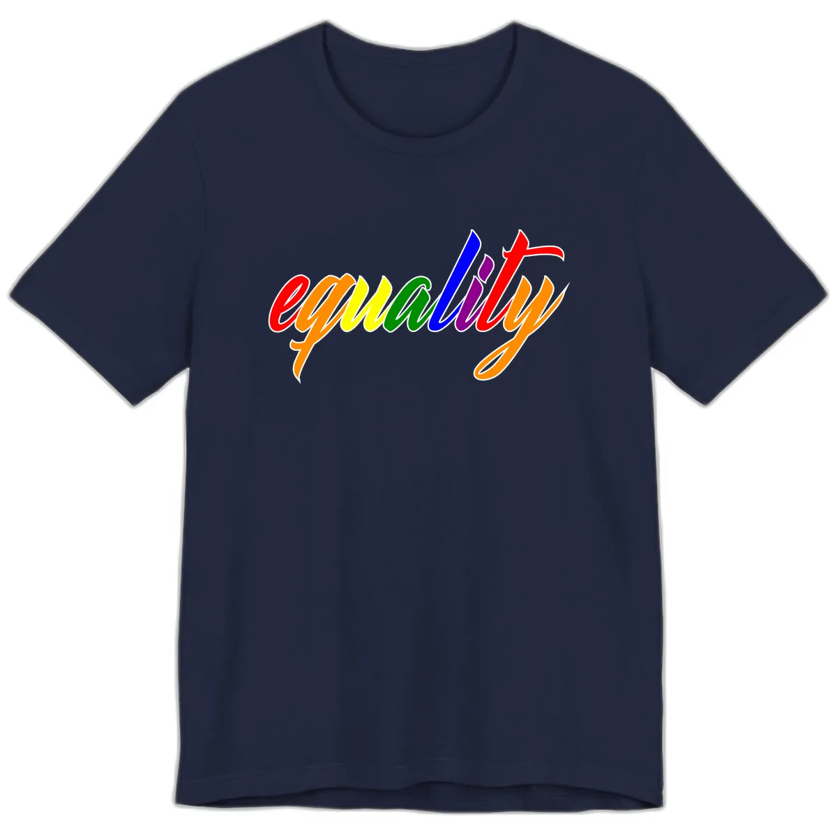 Equality Rainbow Pride Design Premium T-Shirt in Navy