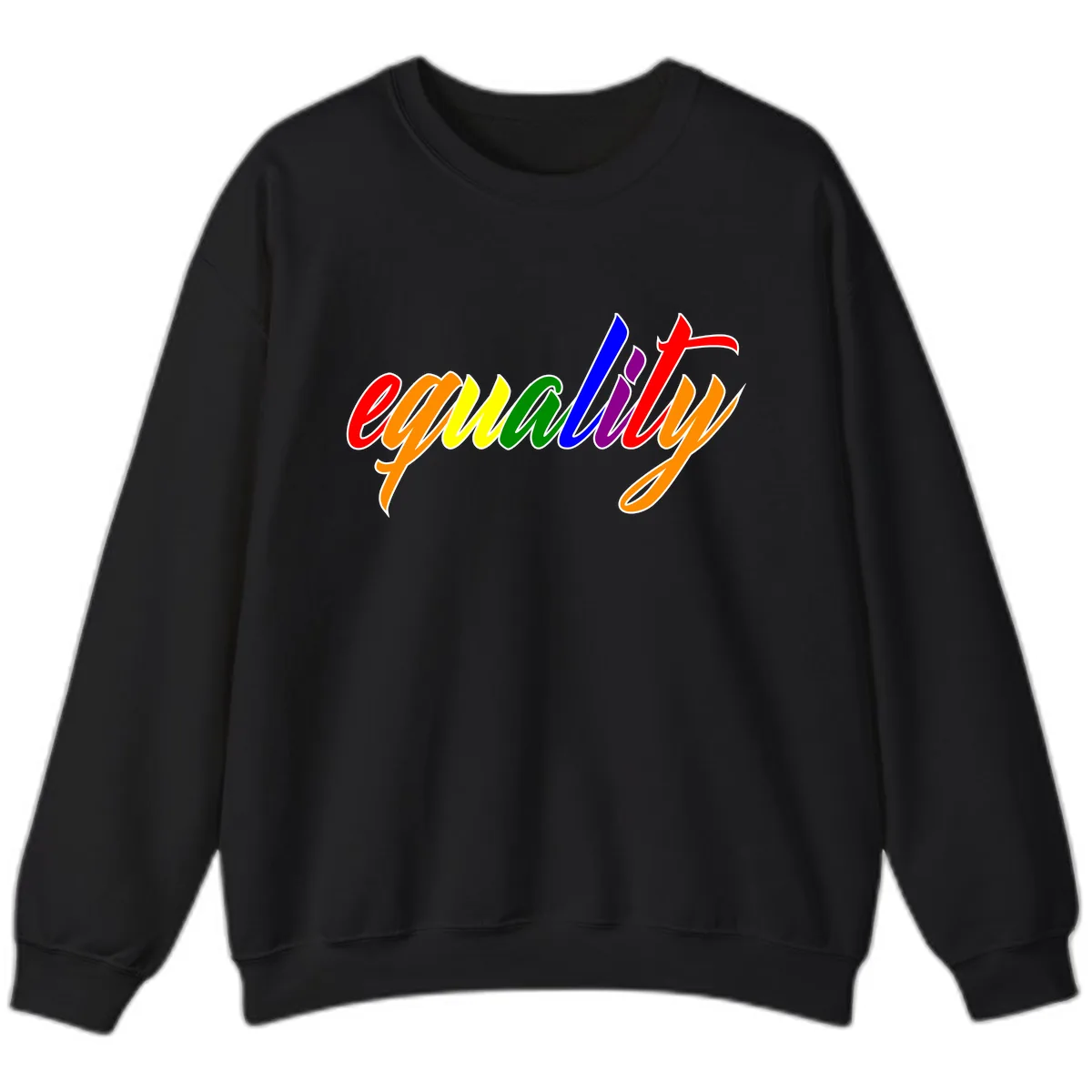 Equality Rainbow Pride Design Sweatshirt in Black