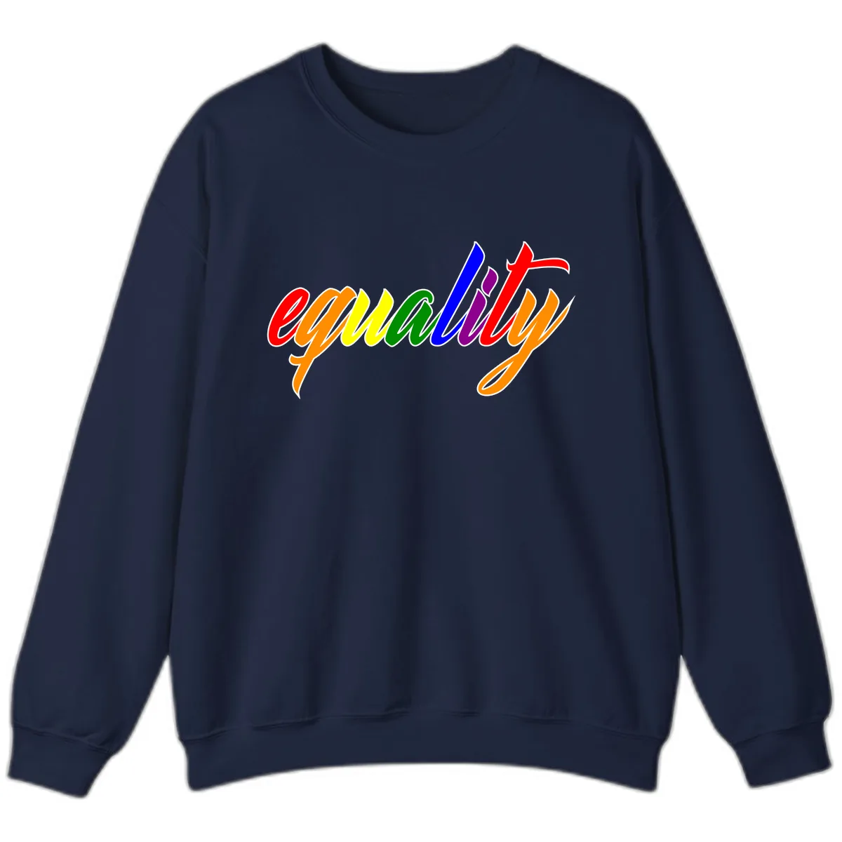 Equality Rainbow Pride Design Sweatshirt in Navy