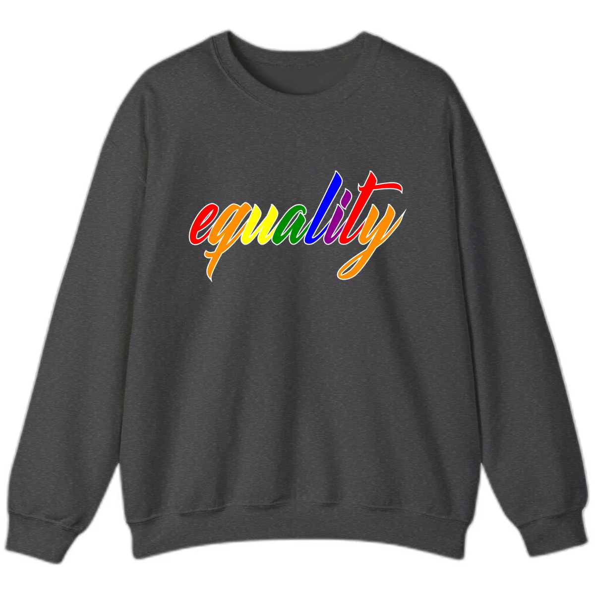 Equality Rainbow Pride Design Sweatshirt in Dark Heather