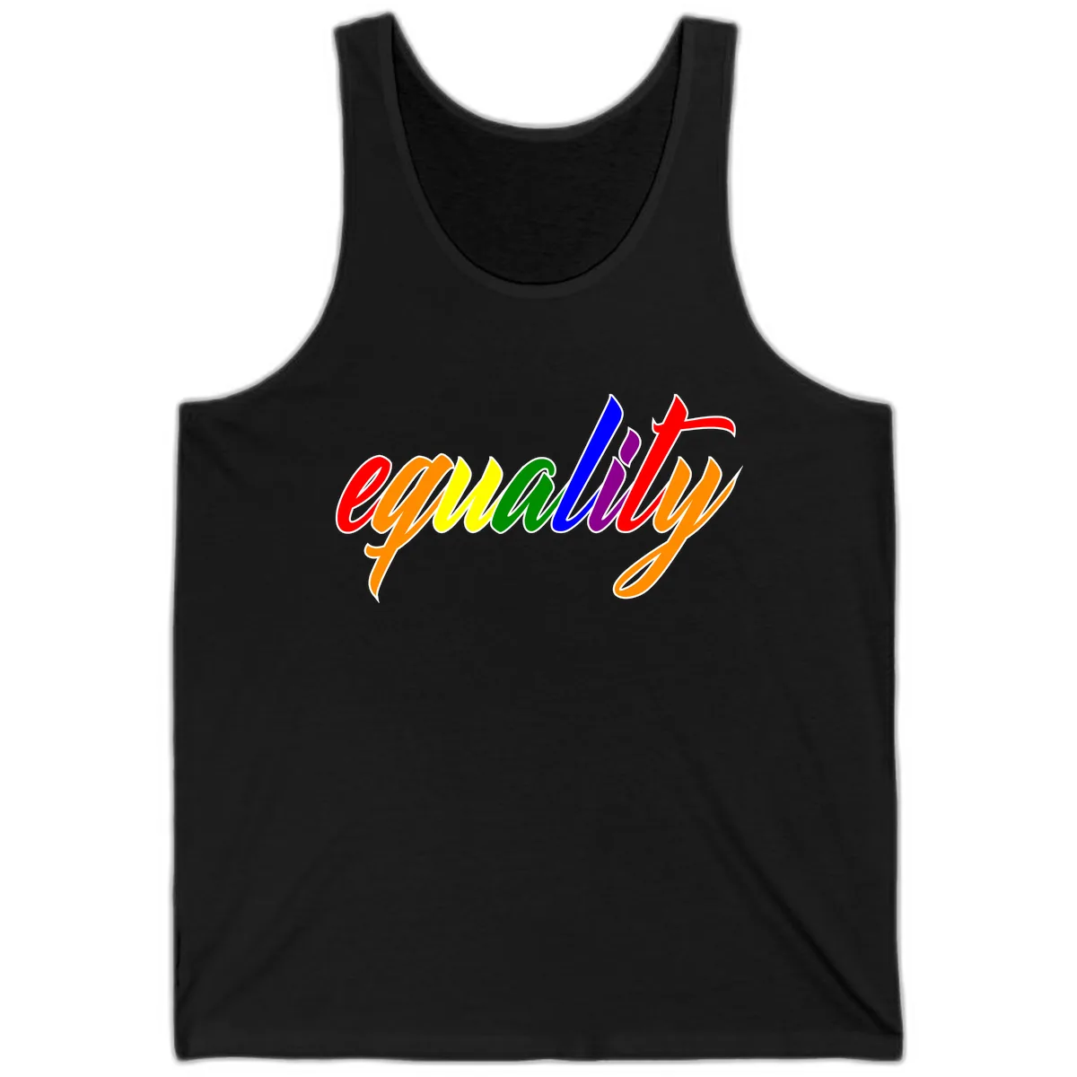 Equality Rainbow Pride Design Tank in Black