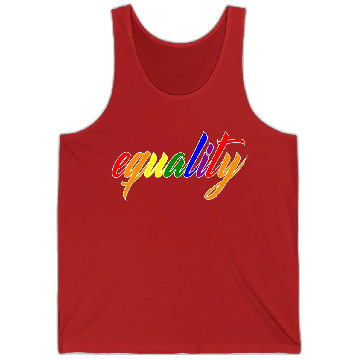 Equality Rainbow Pride Design Tank in Red