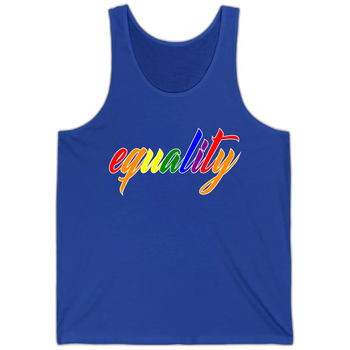 Equality Rainbow Pride Design Tank in True Royal