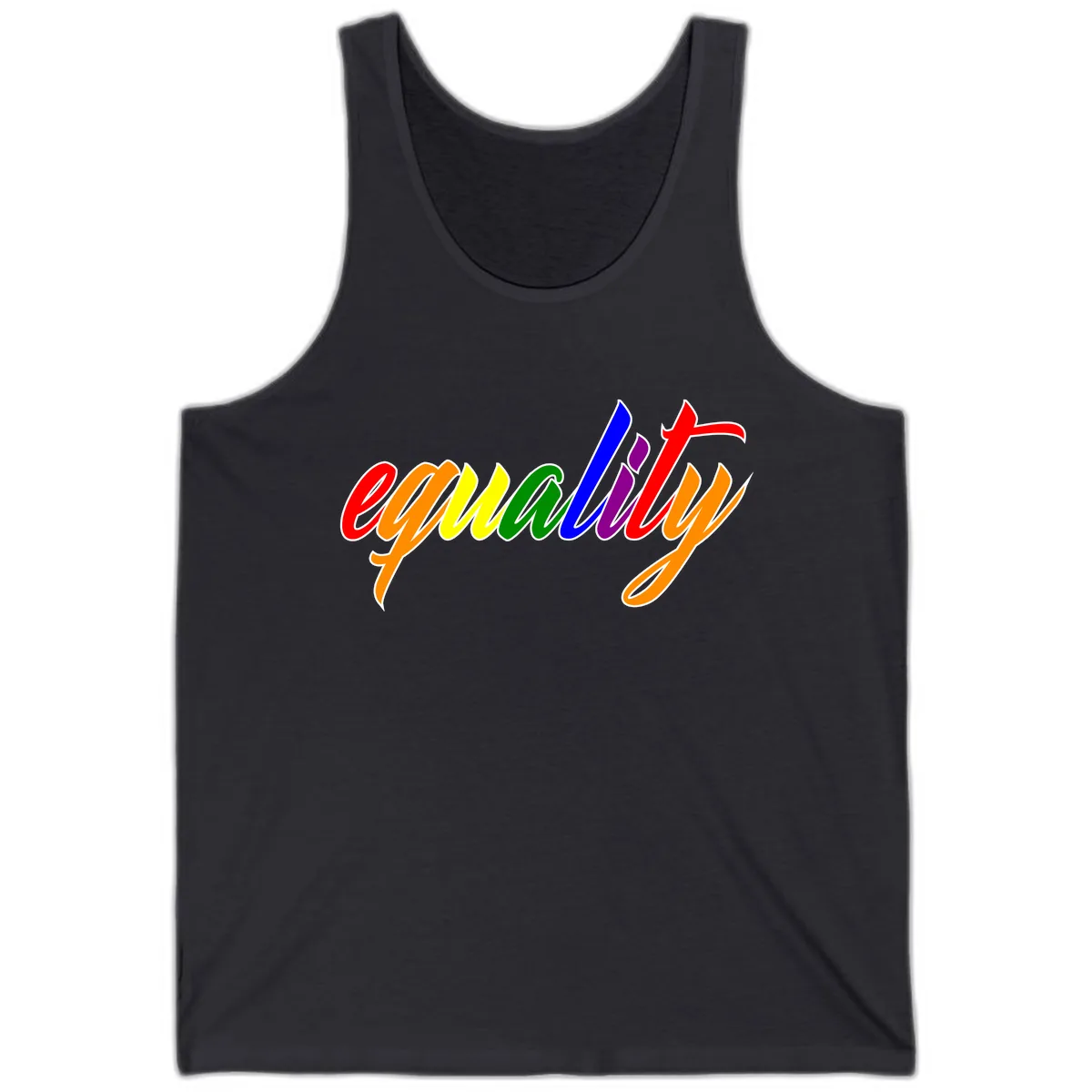 Equality Rainbow Pride Design Tank in Dark Grey
