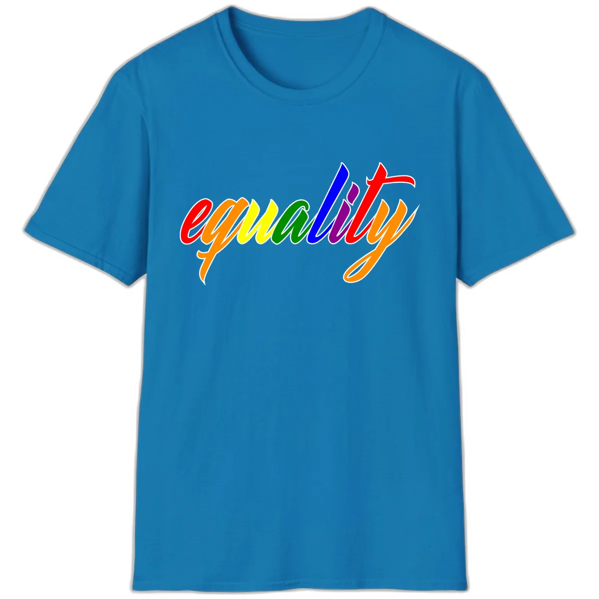 Equality Rainbow Pride Design T-Shirt in Sapphire