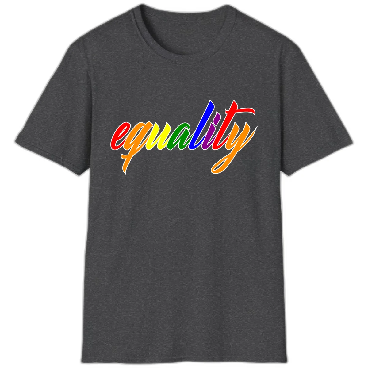 Equality Rainbow Pride Design T-Shirt in Dark Heather
