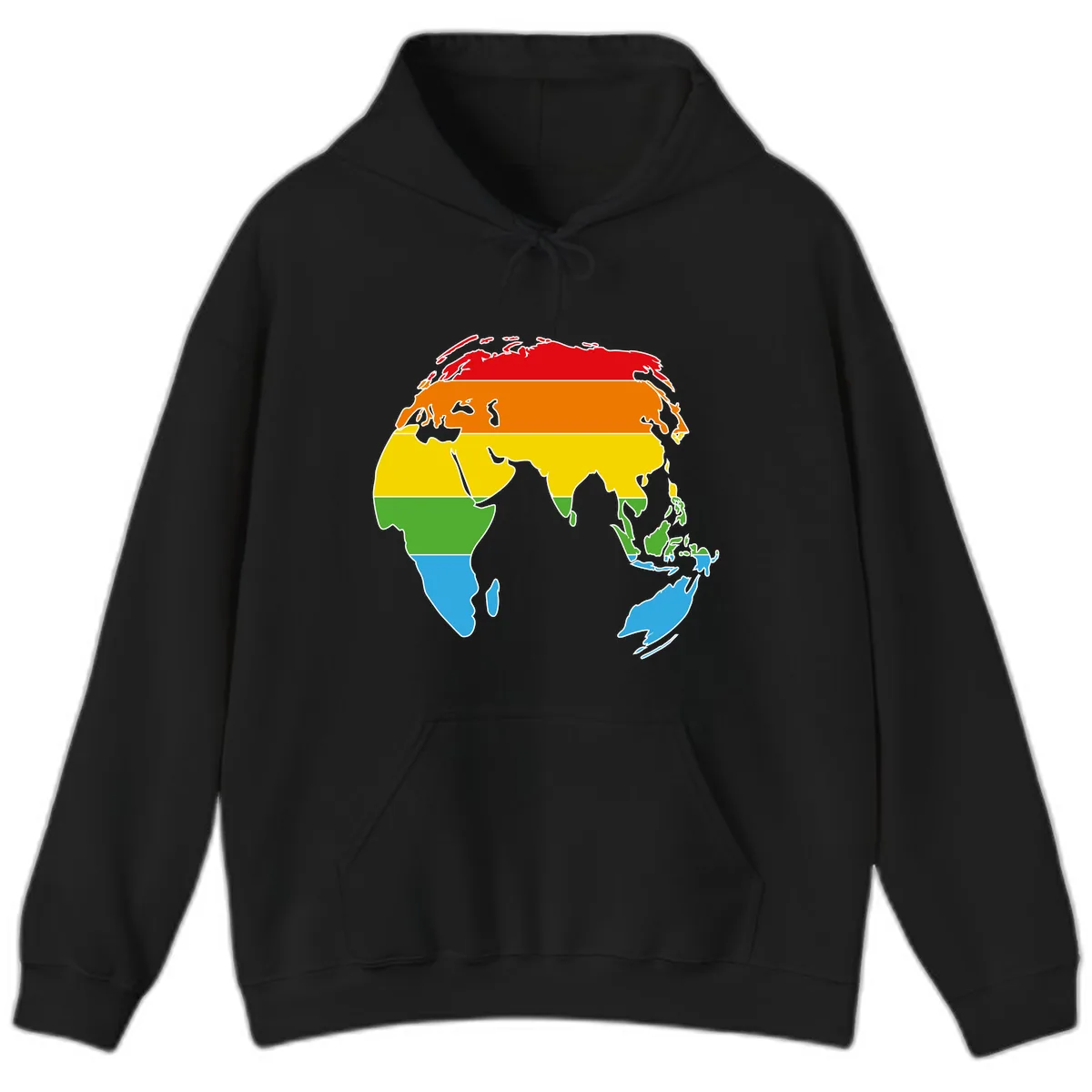 Asia Climate Zone Map Hoodie in Black