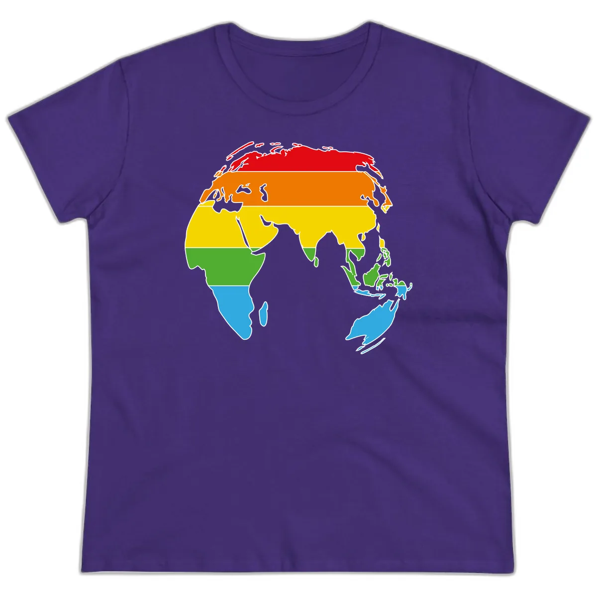 Asia Climate Zone Map Ladies Tee in Purple