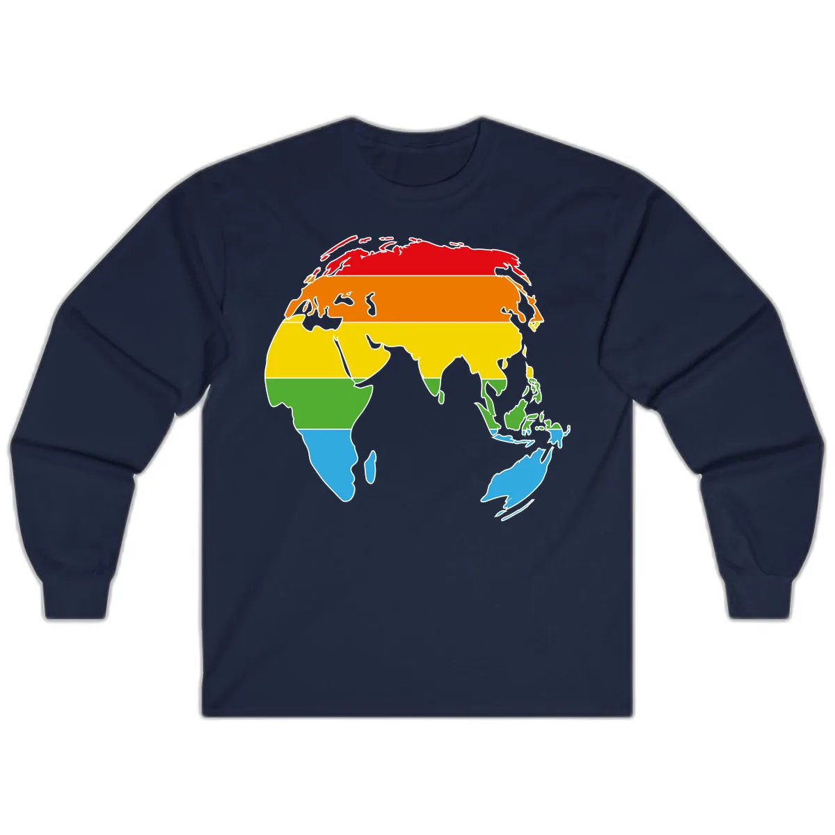 Asia Climate Zone Map Long Sleeve in Navy