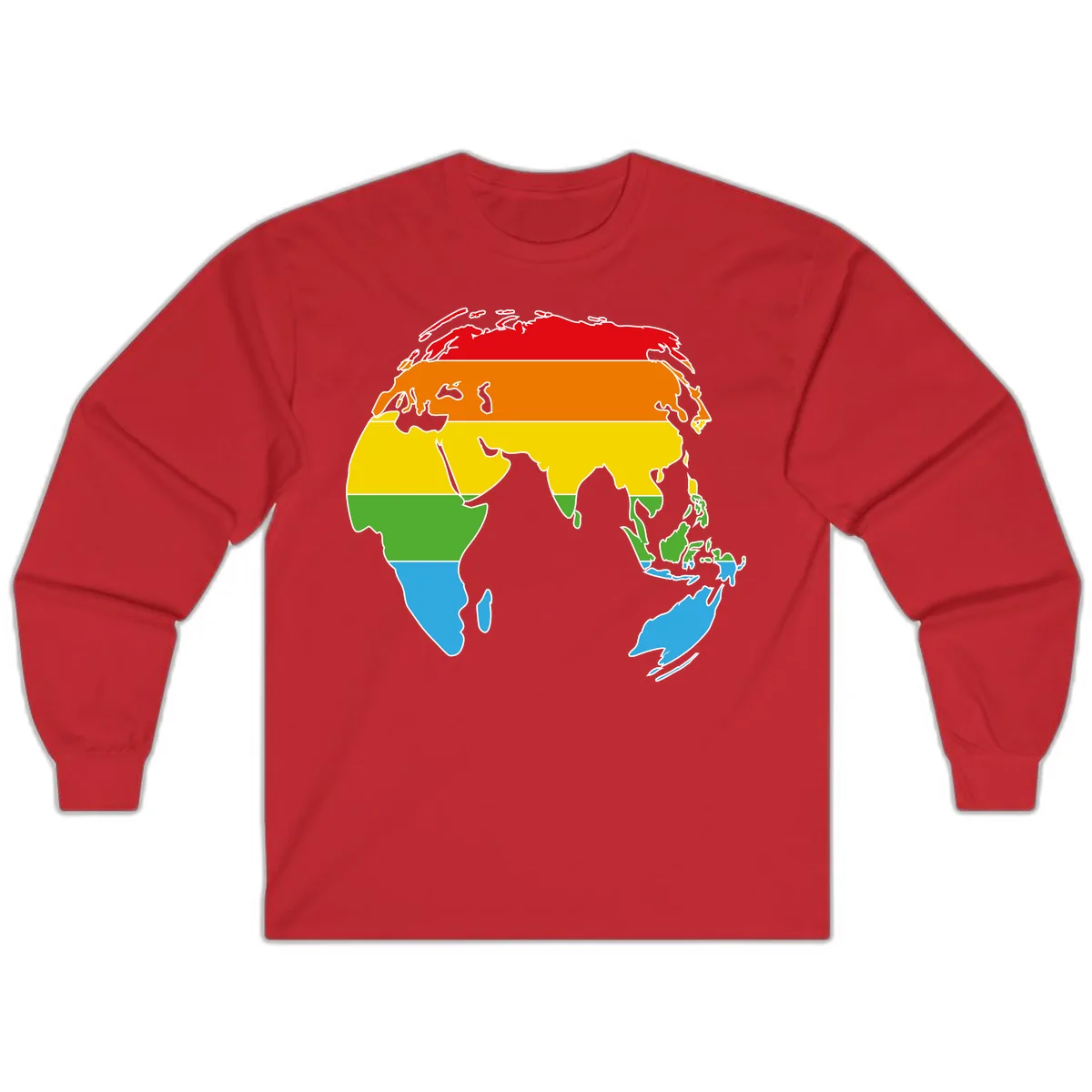 Asia Climate Zone Map Long Sleeve in Red