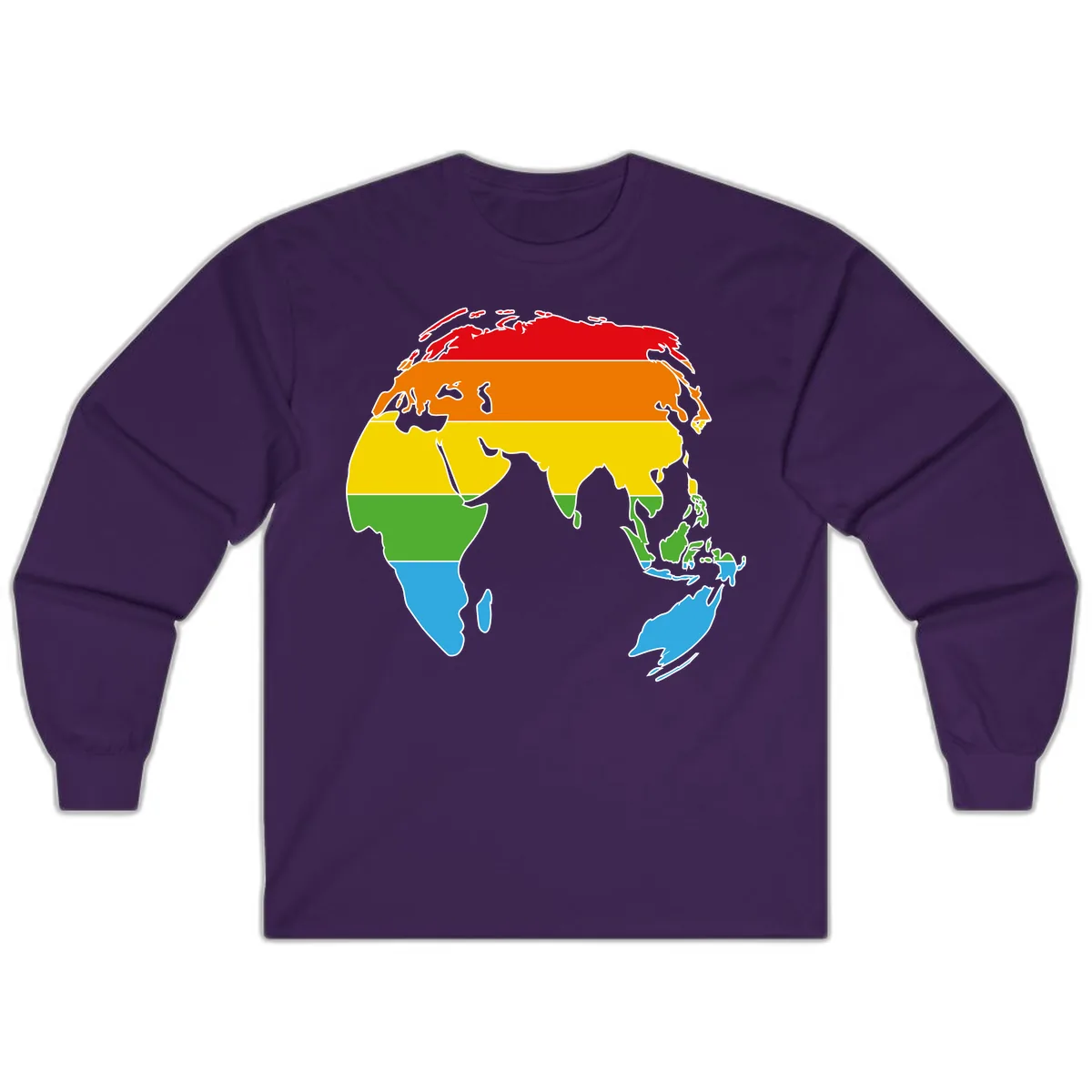 Asia Climate Zone Map Long Sleeve in Purple