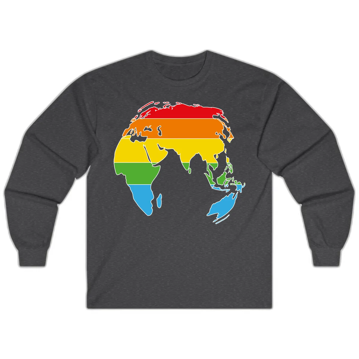 Asia Climate Zone Map Long Sleeve in Dark Heather