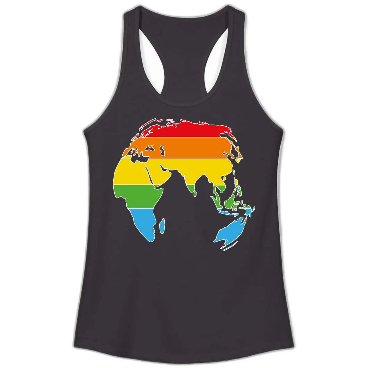 Asia Climate Zone Map Ladies Tank in Black