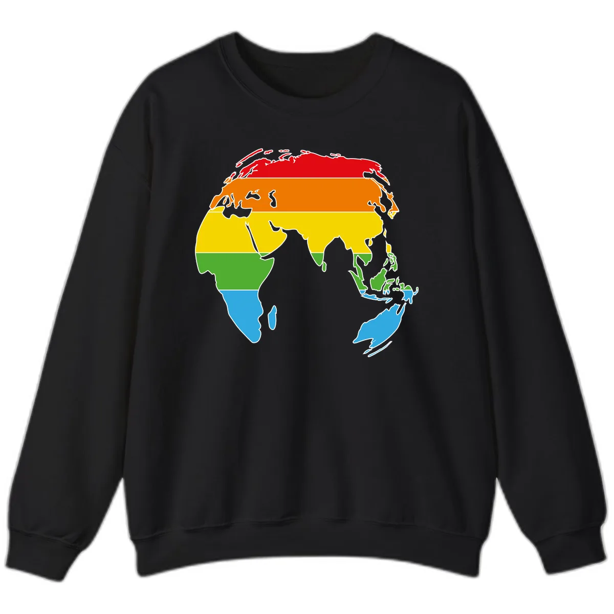 Asia Climate Zone Map Sweatshirt in Black