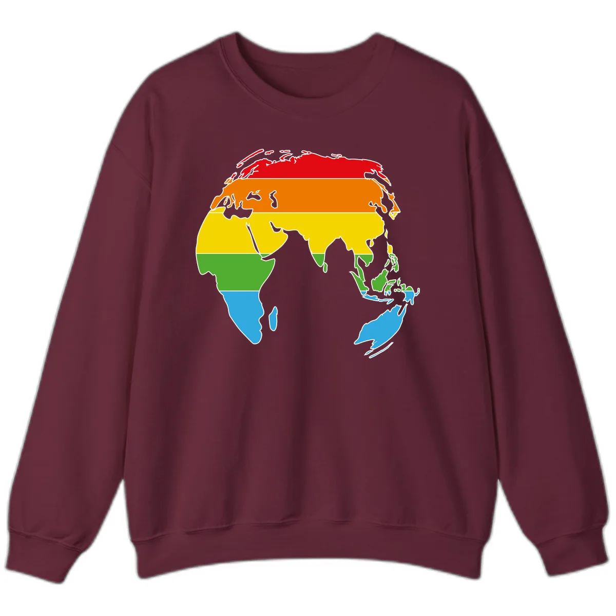 Asia Climate Zone Map Sweatshirt in Maroon
