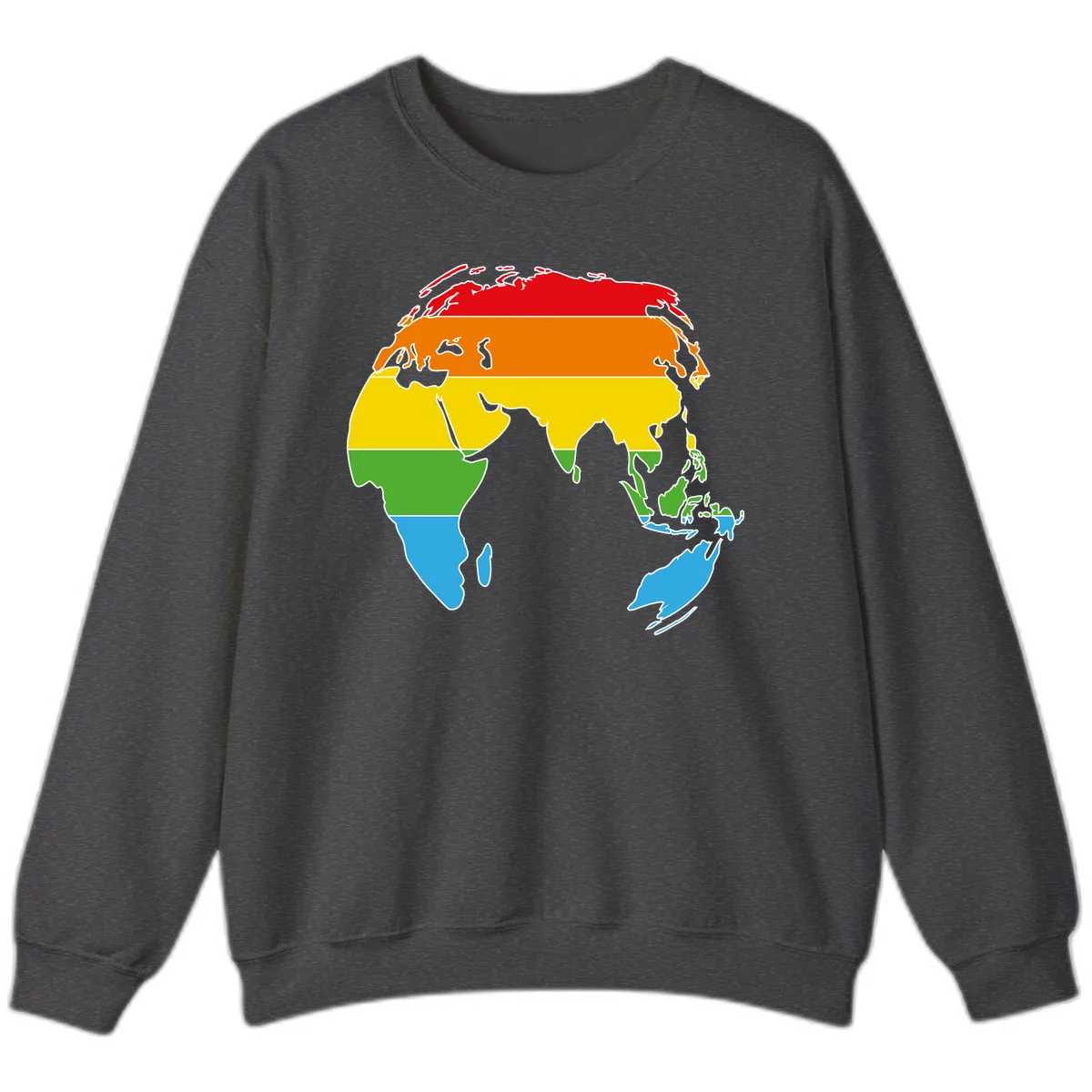 Asia Climate Zone Map Sweatshirt in Dark Heather