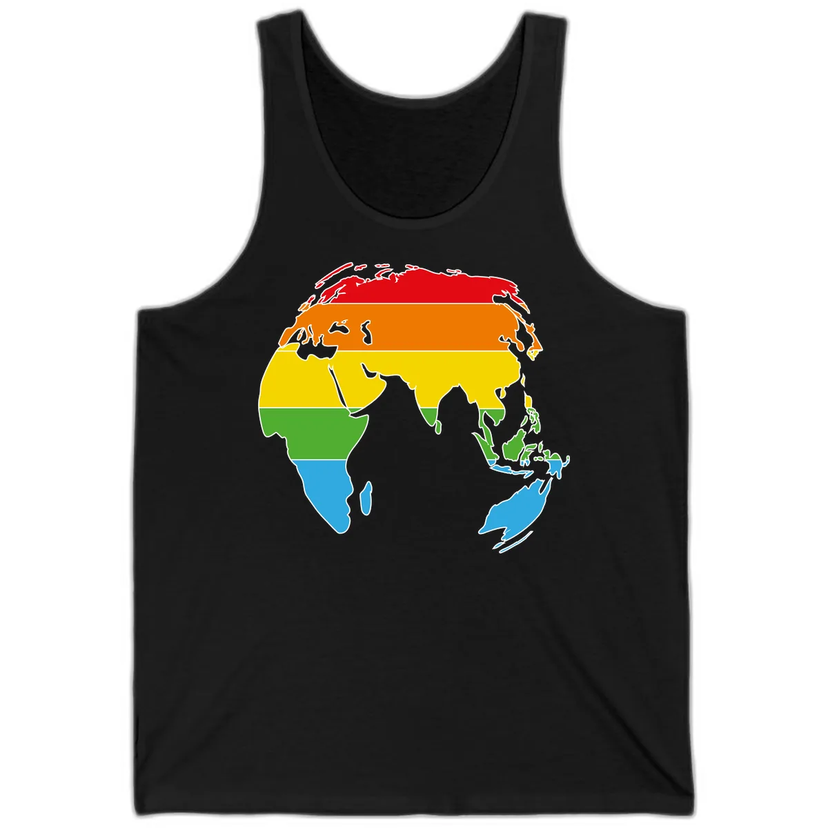 Asia Climate Zone Map Tank in Black