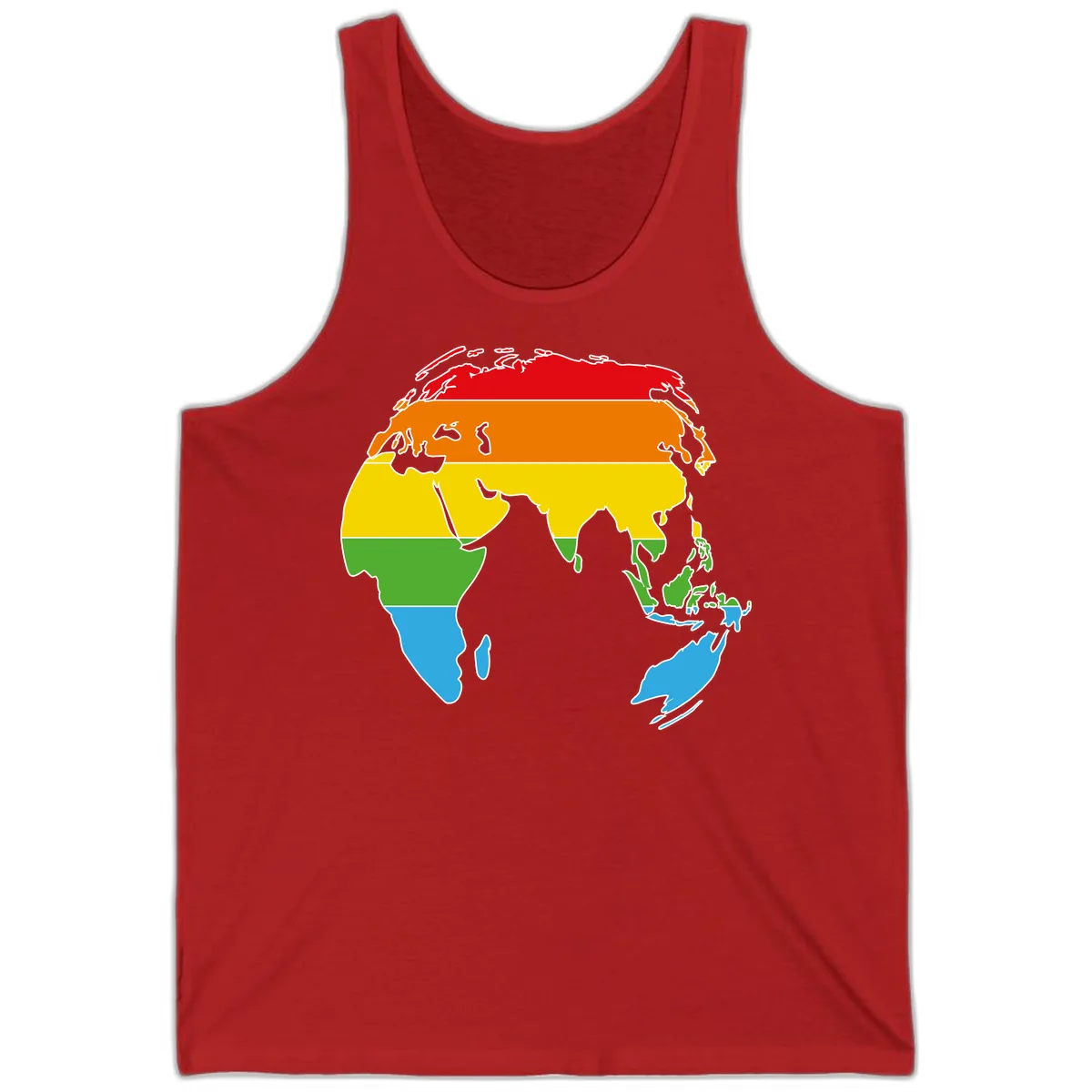 Asia Climate Zone Map Tank in Red