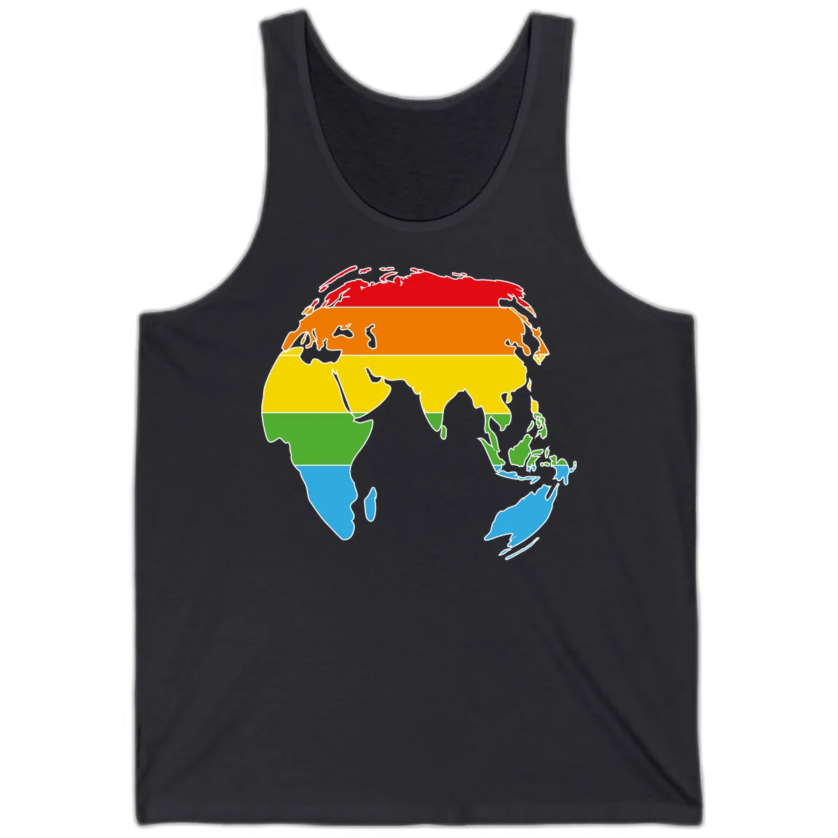 Asia Climate Zone Map Tank in Dark Grey