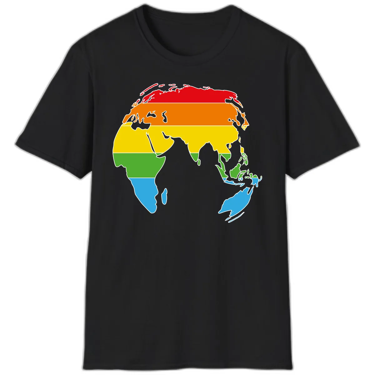 Asia Climate Zone Map T-Shirt in Black
