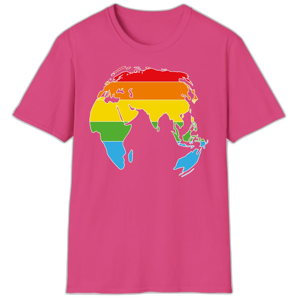 Asia Climate Zone Map T-Shirt in Heliconia