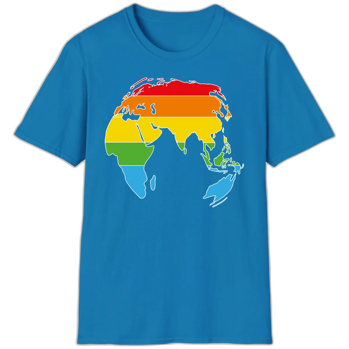 Asia Climate Zone Map T-Shirt in Sapphire