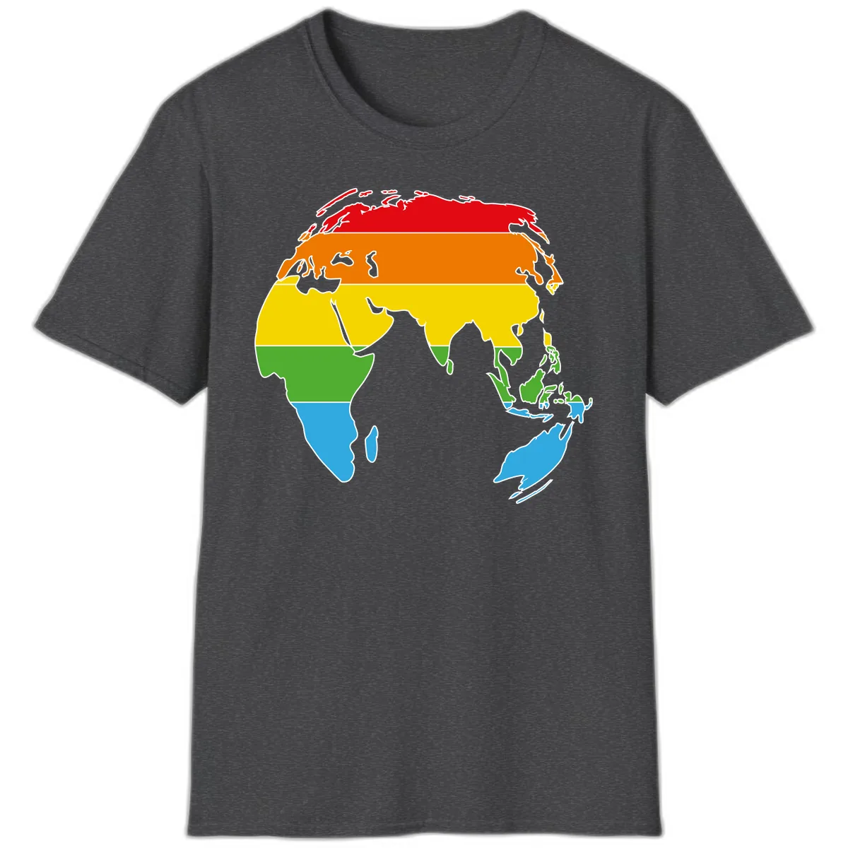 Asia Climate Zone Map T-Shirt in Dark Heather