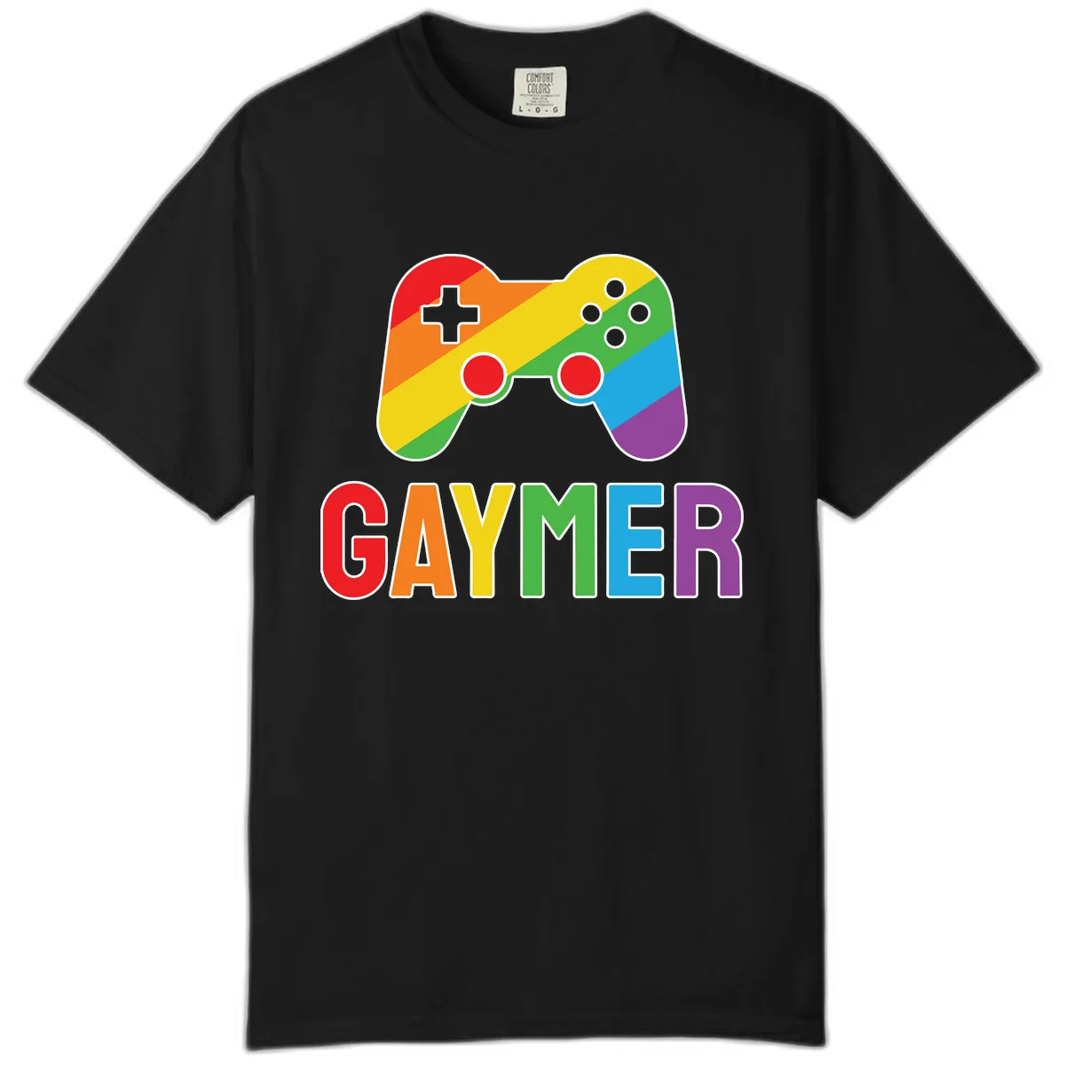 Rainbow Gamer Pride Controller Comfort Color in Black
