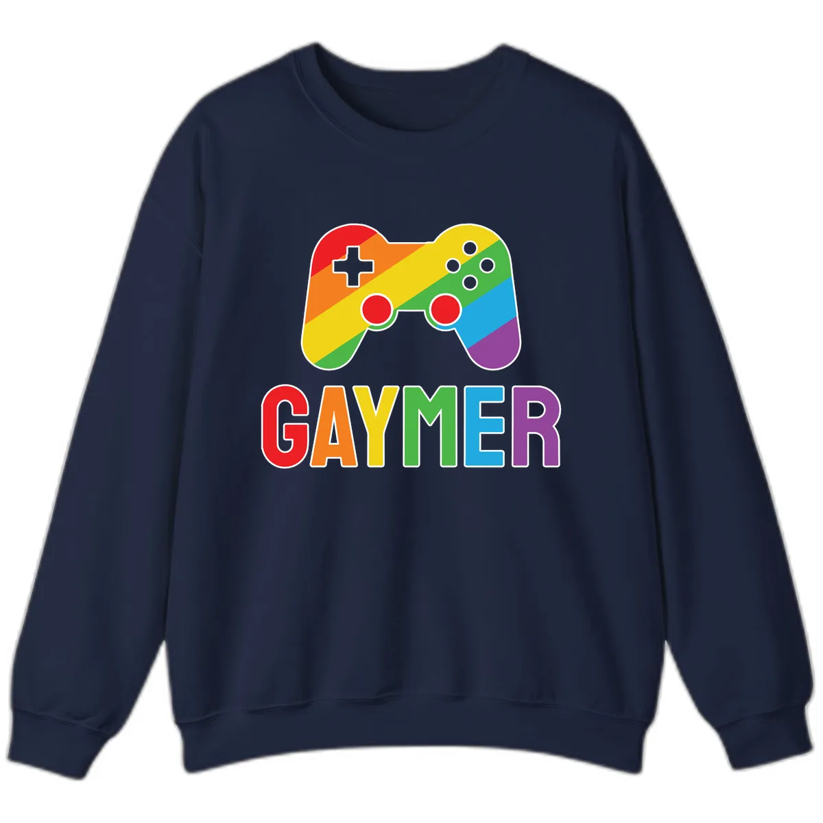 Rainbow Gamer Pride Controller Sweatshirt in Navy