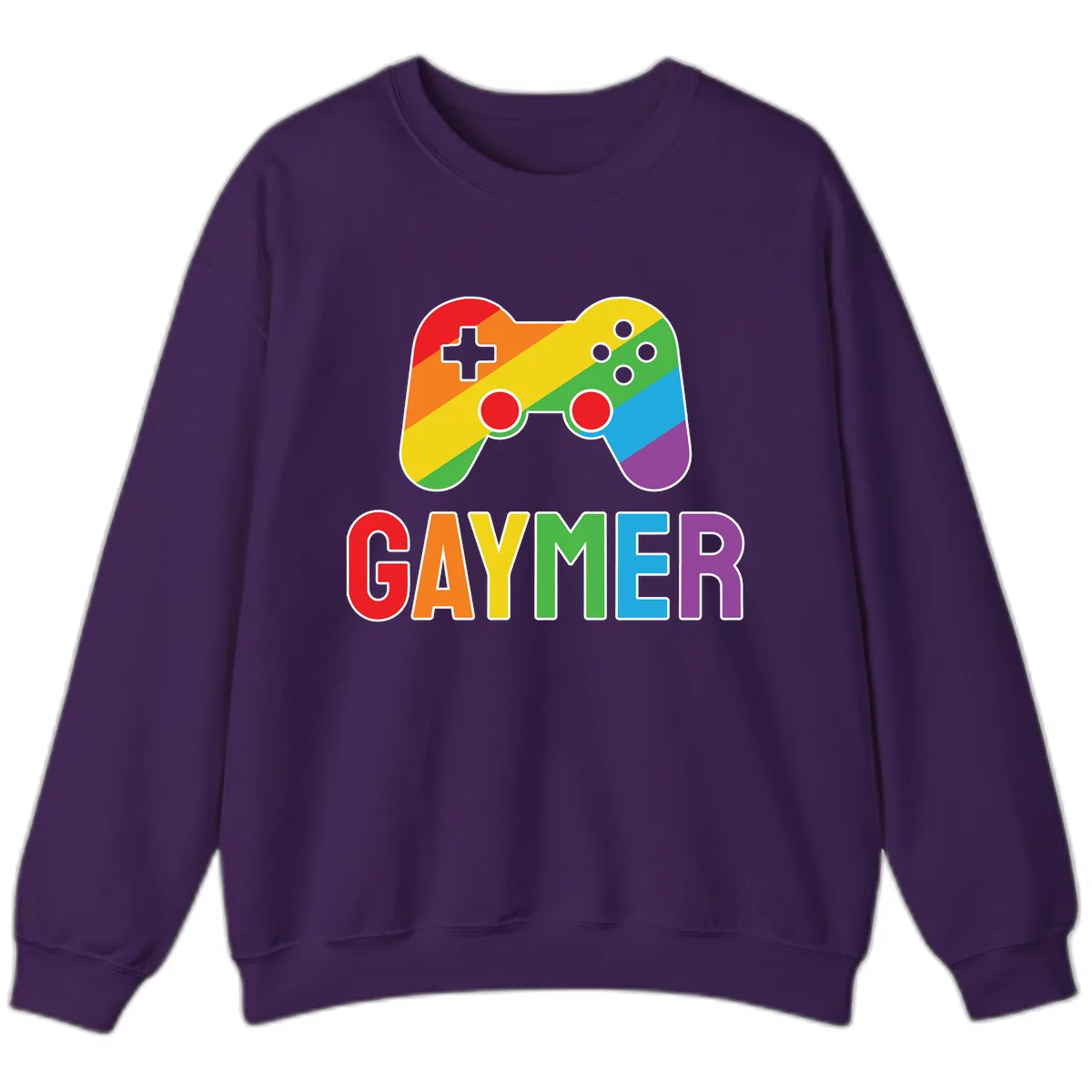 Rainbow Gamer Pride Controller Sweatshirt in Purple