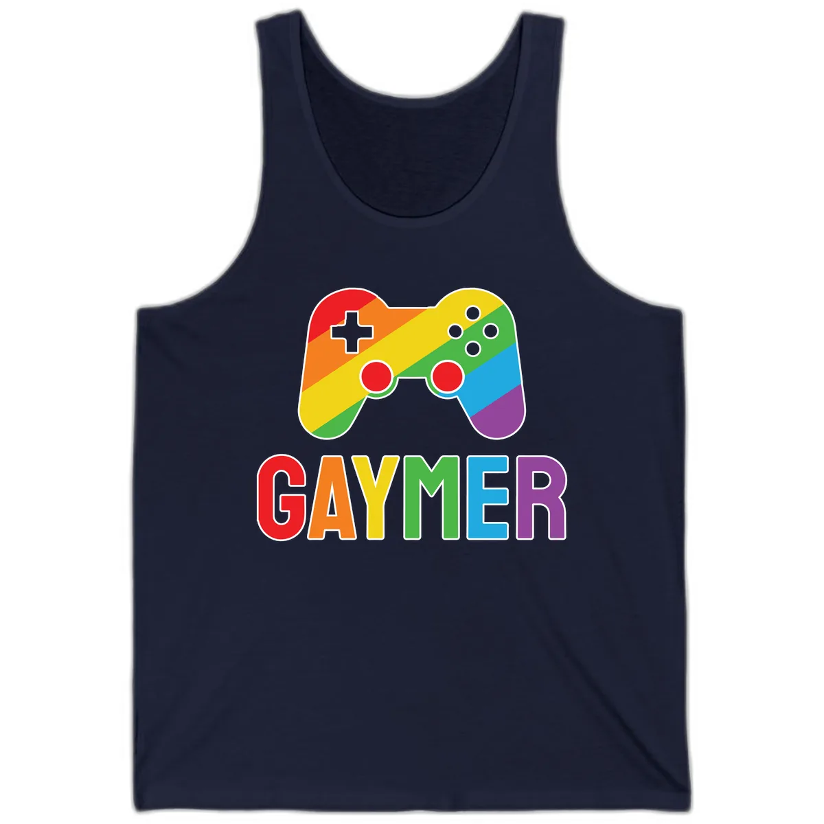 Rainbow Gamer Pride Controller Tank in Navy